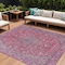 Homeroots 9' X 12' Pink And Lavender Medallion Washable Indoor Outdoor Area Rug 616290 - alternate 1