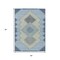 Homeroots 5' X 8' Denim Blue Gray And Brown Geometric Washable Indoor Outdoor Area Rug 631904 - alternate 4