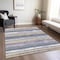 Homeroots 5' X 8' Purple Ivory And Beige Striped Washable Indoor Outdoor Area Rug 598921 - alternate 7