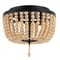 Jonathan Y Allison 10" 2-Light Shabby Chic Farmhouse Wood Beaded/Metal LED Flush Mount, Black/Cream JYL9074B - alternate 1