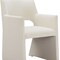 Homeroots White Upholstered Faux Linen Dining Arm Chair 555848 - alternate 7