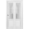 Sartodoors Sliding Closet Bi-fold Doors, Felicia 3309 White Silk with Frosted Glass, Sturdy Tracks Moldings T FELICIA3309BF-BEM-48 x 96 (2* 24x96) - alternate 1