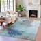 Homeroots 10' X 14' Teal Blue And Gray Abstract Washable Indoor Outdoor Area Rug 632040 - alternate 9