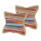 Homeroots Set of Two 20" Blue Red And Natural Striped Cotton And Jute Throw Pillows, 2PK 588355 - alternate 5