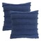Homeroots Set of Two Navy Blue Ribbed Cotton Throw Pillow With Fringe, 2PK 554610 - alternate 6