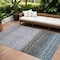 Homeroots 10' X 14' Blue Gray And Charcoal Southwestern Washable Indoor Outdoor Area Rug 605132 - alternate 1