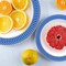 Smarty Had A Party 10.25" White with Gold Spiral on Blue Rim Plastic Dinner Plates (120 plates), 120PK 670BG-CASE - alternate 7