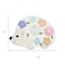 Homeroots 32" White Blue And Pink Cotton Hedgehog Floral Print Bath Rug 635403 - alternate 5