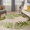 Homeroots 5' Ivory And Green Round Palm Leaf Indoor Outdoor Area Rug 548145 - alternate 7
