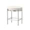 Gatco Oval White Leather Vanity Stool Satin Nickel 1359 - alternate 4