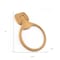 Homeroots Natural Solid Teak Wood Wall Mount Towel Ring 475861 - alternate 6