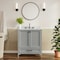 Flash Furniture Haven 30in. Vanity w/Sink, Storage Cabinet w/Blk Hardware, Bottom Drawer, Marble Countertop, Gry FS-BN-4-30-KD-GY-HDBLK-GG - alternate 1