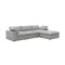 Homeroots 120" Light Gray Linen Blend Modular Sofa With Ottoman And Storage 714556 - alternate 6