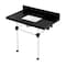 Kingston Brass 36" Black Granite Console Sink with Acrylic Legs, 8-Inch, 3-Hole, Black Granite/Matte Black KVPK3630KASQ0 - alternate 1
