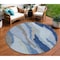 Homeroots 8' Blue Gray And Ivory Round Abstract Washable Indoor Outdoor Area Rug 600956 - alternate 1