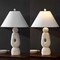 Jonathan Y Henge 28" Organic Minimalist Textured Resin/Metal Stacked LED Table Lamp, Antique White, 2PK JYL9206A-SET2 - alternate 9