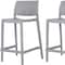 Homeroots Set of Four 26" Gray Heavy Duty Plastic Low Back Outdoor Counter Height Bar Chairs 565368 - alternate 4