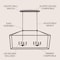 Jonathan Y Oria 46" 8-Light Iron Farmhouse Industrial Lantern LED Pendant, Oil Rubbed Bronze/Faux Wood JYL1324A - alternate 11