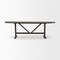 Homeroots 94" Dark Brown Solid Wood Trestle Base Oval Dining Table 604018 - alternate 7