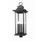 Z-Lite Tiberius 6 Light Outdoor Post Mount Fixture, Black/Clear Seedy, 12 In W x 34.75 In H 5017PHXLR-BK - alternate 1