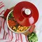 Martha Stewart Eastholm Enameled Cast Iron 3 Quart  Embossed Stripe Dutch Oven with Lid in Red 83048.02 - alternate 5