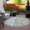 Homeroots 8' Taupe Beige And Ivory Round Abstract Washable Indoor Outdoor Area Rug 577946 - alternate 5