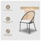 Leisuremod Urbane Collection Modern Dining Chair With Wicker back in Light Grey, 2PK UC21WLGR2 - alternate 9