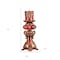 Homeroots 16" Tall Red and Brown Faux Marble Candle Holder with Candle 468327 - alternate 3