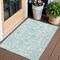 Homeroots 3' X 5' Turquoise And Ivory Paisley Washable Indoor Outdoor Area Rug 588666 - alternate 1