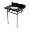 Kingston Brass 30" Black Granite Console Sink with Brass Legs, 8-Inch, 3-Hole, Black Granite/Brushed Nickel KVPK30KB8 - alternate 1