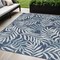 Homeroots 5' X 7' Navy Blue Sky Blue And Ivory Palm Leaf Indoor Outdoor Area Rug 552505 - alternate 7