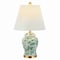Jonathan Y Penelope 22" French Country Cottage Ceramic/Iron Chinoiserie Ginger Jar LED Table Lamp, White/Green JYL3005B - alternate 1