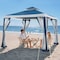 Sunjoy 10 ft x 10 ft Patio Gazebo, Modern Steel Frame Soft Top Gazebo with Netting - Navy Blue & White A101003602 - alternate 1