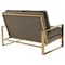 Leisuremod Jefferson Contemporary Velvet Loveseat with Gold Frame, Dark Grey JAG53DGR - alternate 5