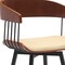 Homeroots 27" Cream and Black Faux Leather with Metal Swivel Counter Height Bar Chair 534450 - alternate 8