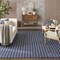 Homeroots 9' X 12' Navy Blue And Ivory Geometric Indoor Outdoor Area Rug 556336 - alternate 7