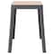 Leisuremod Tresse Stackable Plastic Square Dining Stool with Wicker Seat, Grey TS12GR - alternate 4