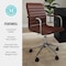 Martha Stewart Taytum Upholstered Office Chair in Saddle Brown/Polished Nickel CH-142370-BR-MS - alternate 9