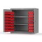 Strong Hold 14 GA Bin Cabinet with 2 Shelves - 36 In W. x 36 In. H x 24 In. D - 40 Red Bins 33-BS-242-40R-L - alternate 3