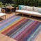 Homeroots 9' X 12' Lavender Blush And Blue Striped Washable Indoor Outdoor Area Rug 614813 - alternate 1