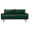 Homeroots Green Contemporary Velvet Sofa with Side Pockets 473445 - alternate 4