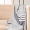 Homeroots 59" X 71" Blue and White Cotton Plain Weave Striped Throw Blanket with Tassels 521291 - alternate 4