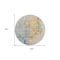 Homeroots 8' Linen Teal Blue And Copper Round Abstract Washable Indoor Outdoor Area Rug 605520 - alternate 8