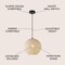 Jonathan Y Lacey 12 in. 1-Light Modern Bohemian Woven Paper Rope Round Globe LED Pendant, White/Black JYL1134A - alternate 8