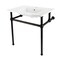 Kingston Brass 31" Ceramic Console Sink with Brass Legs, 1-Hole, White/Matte Black KVBH312270 - alternate 1