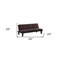 Homeroots 66" Dark Brown Microfiber Convertible Futon Sleeper Sofa With Black Legs 285667 - alternate 4