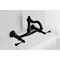 Kingston Brass Two-Handle Wall Mount Bridge Kitchen Faucet, Matte Black KS3250BL - alternate 4