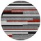 Homeroots 8' Gray Black And Red Round Striped Washable Indoor Outdoor Area Rug 613274 - alternate 6