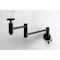 Kingston Brass Wall Mount Pot Filler Faucet with Knurled Handle, Matte Black KS8100RKZ - alternate 6