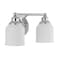 Jonathan Y Lydia 14" 2-Light Farmhouse Cottage Metal LED Vanity Light with Frosted Glass Shades, Chrome JYL7550A - alternate 10